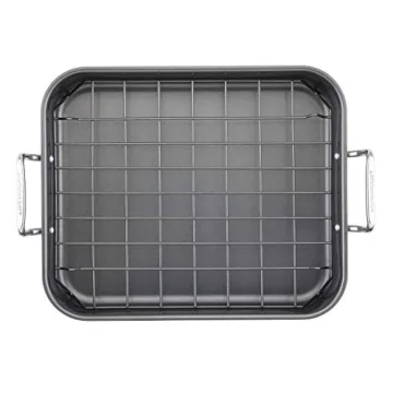 Nonstick Rachael Ray Roasting Pan with Reversible Rack