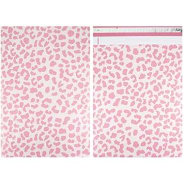 Inspired Mailers - Large Poly Mailers 14.5 x 19-50 Pack - Rose Gold Cheetah - Shipping Bags - Large Mailing Envelopes - Large Shipping Envelopes - Mailers Poly Bags for Shipping