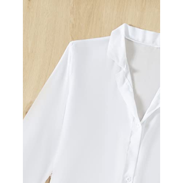 SHENHE Women's Sheer Button Up Beach Kimono Cover Up