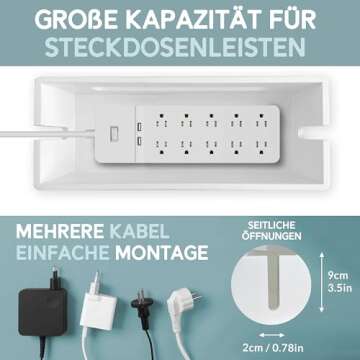 Wood Cable Management Boxes Set of 2 for Home and Office