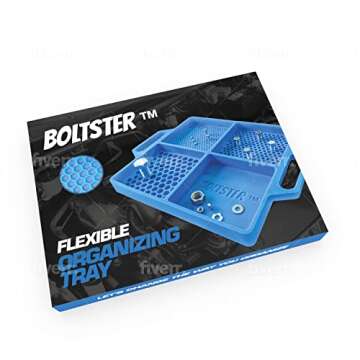 Boltster Tray | Mechanic Tools | Silicone Bolt, Nut, and Bit Organizer | Flexible Rubber with Handle