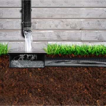Upgraded Gutter Downspout Extensions Flexible, No Dig Catch Basin Downspout Extension with Leak-Proof Splash Block Kit,Extendable from 1.34’ to 5.1’