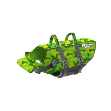 Outward Hound Granby Splash Camo Dog Life Jacket for Water Safety with Adjustable Fit