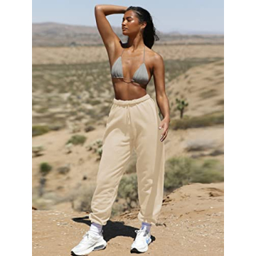 LASLULU Women's Fleece Lined Joggers for Winter Comfort