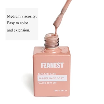 FZANEST Nude Rubber Nail Base Gel - Strengthener & UV/LED Base Coat