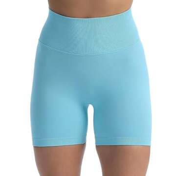 Aoxjox Booty Workout Biker Shorts for Women Tummy Control High Waisted Hidden Scrunch Athletic Runni...