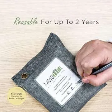 Moso Natural Air Purifying Bag 200g | Premium Bamboo Charcoal Odor Absorber for Home & Car | Closet Odor Eliminator, Small Room Deodorizer & Car Air Freshener | Long Lasting Charcoal Bags Cover 90sqft