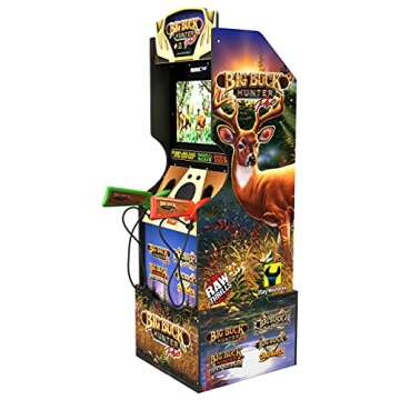 Arcade1Up Big Buck Hunter Pro Arcade Gaming Cabinet with Riser and Tin Sign