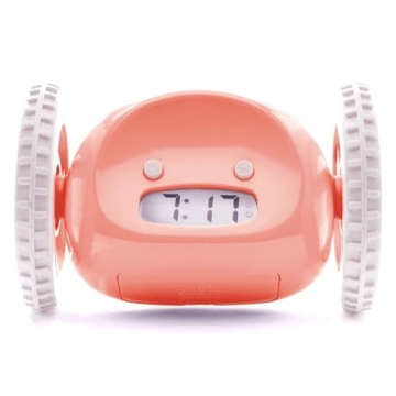 CLOCKY Extra Super Loud Alarm Clock for Heavy Sleepers Adults Kids Teens Bedroom, Move Jump Roll Run Away Easy to Set Smart Digital Alarm Clock on Wheels -Funny Gag Gift (Pink)