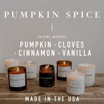 Sweet Water Decor Pumpkin Spice Candle | Autumn, Vanilla, and Buttercream, Fall Scented Soy Wax Candle for Home | 11oz White Glass Jar, 50+ Hour Burn Time, Made in the USA