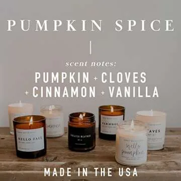 Sweet Water Decor Pumpkin Spice Candle | Autumn, Vanilla, and Buttercream, Fall Scented Soy Wax Candle for Home | 11oz White Glass Jar, 50+ Hour Burn Time, Made in the USA