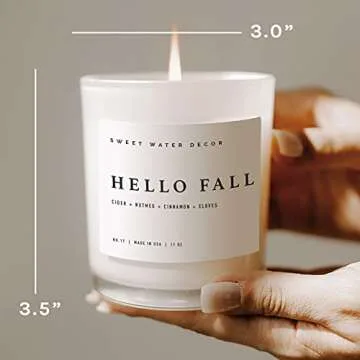 Sweet Water Decor Pumpkin Spice Candle | Autumn, Vanilla, and Buttercream, Fall Scented Soy Wax Candle for Home | 11oz White Glass Jar, 50+ Hour Burn Time, Made in the USA