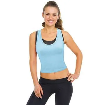 SATINIOR 4 Pieces Basic Crop Tank Tops Sleeveless Racerback Sport Cotton Tank Tops for Women (Black, White, Light Blue, Pink,Medium)