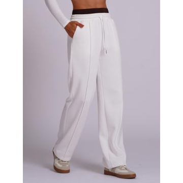Stylish ABOCIW Womens Wide Leg Sweatpants with Pockets