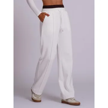Stylish ABOCIW Womens Wide Leg Sweatpants with Pockets