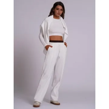 Stylish ABOCIW Womens Wide Leg Sweatpants with Pockets