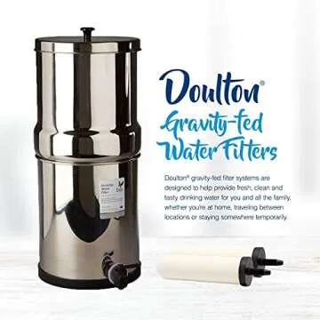 Doulton W9361122 Gravity Water Filter System Stainless Steel with 4x Super Sterasyl Candle Filters