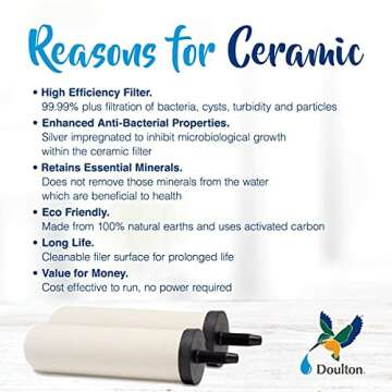 Doulton W9361122 Gravity Water Filter System Stainless Steel with 4x Super Sterasyl Candle Filters