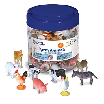 Farm Animal Counters Set - 60 Pieces for Educational Fun