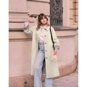 Tankaneo Women's Stylish Oversized Windproof Trench Coat