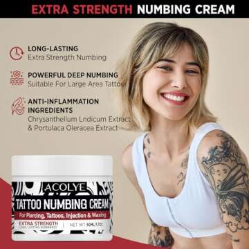 Tattoo Numbing Cream Extra Strength - 6 Hours Maximum Strength (1.7 Ounce (Pack of 1))