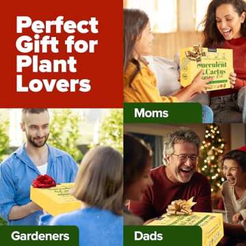 HOME GROWN Deluxe Succulent & Cactus Seed Grow Kit - Complete Indoor Cactus & Succulent Kit, Ceramic Succulent Pots, Water Drip Trays & Grow Guide