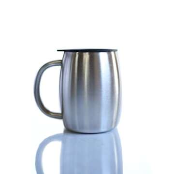 Hogg 14 oz Stainless Steel Coffee Tumblers - Bulk Pack of 25 with Lids and Straws