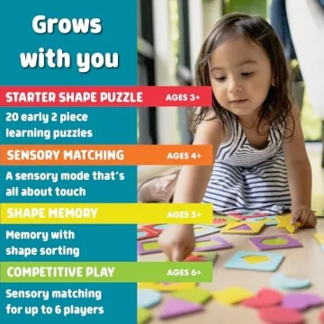 Chuckle & Roar Matching+ Wooden Shapes for Skills Development