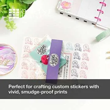 Waterproof Sticker Paper, 25 Sheets, White Matte Vinyl-Like, 8.5" x 11" Full Sheet Label, Works with Inkjet Printers Only, Compatible with Electronic Cutting Machines, OL177WJ, OnlineLabels