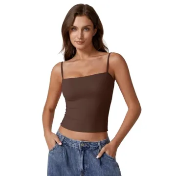 QINSEN Women's Double Layer Sleeveless Tank Top - Stylish Comfort