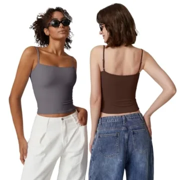 QINSEN Women's Double Layer Sleeveless Tank Top - Stylish Comfort