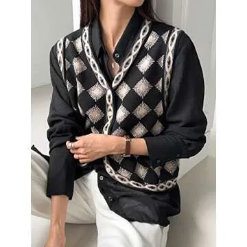 Stylish Floerns Women’s Argyle Cardigan Vest for Every Occasion