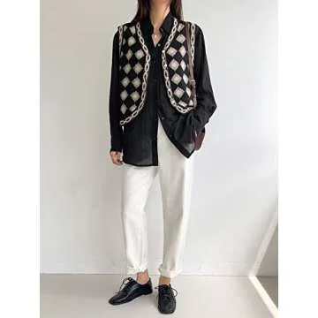Stylish Floerns Women’s Argyle Cardigan Vest for Every Occasion