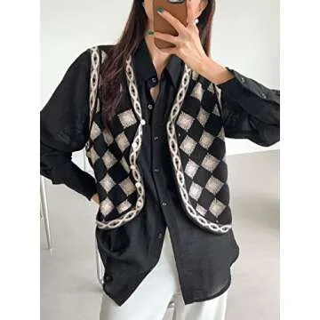 Stylish Floerns Women’s Argyle Cardigan Vest for Every Occasion