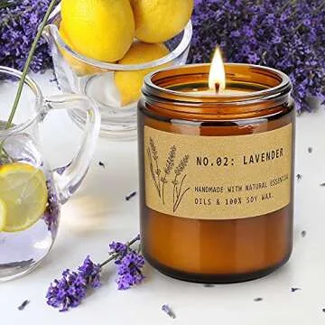 Amber Lavender Scented Candles - Eco-Friendly & Chic Gift Set