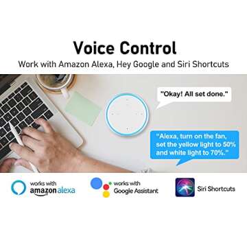 CEME 48'' Low Profile Ceiling Fan with Light, Indoor & Outdoor 10-Speed Quiet DC Motor, Smart Controlled by APP, Remote, Google Home, Alexa and Siri Shortcut, Modern