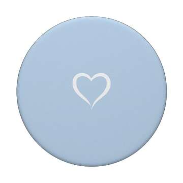 Baby Blue Hand Drawn Heart Minimalist PopGrip for Phones