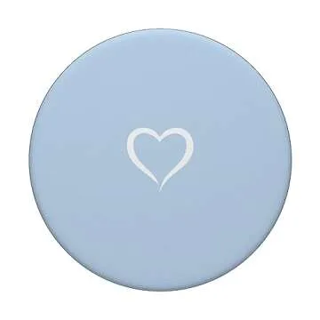 Baby Blue Hand Drawn Heart Minimalist PopGrip for Phones