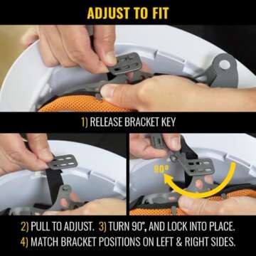 Klein Tools 60407RL Hard Hat, Rechargeable Headlamp, Vented, Full Brim Style, Padded Self-Wicking Odor-Resistant Sweatband, White