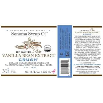 Sonoma Syrup Co Organic Pure Vanilla Bean Extract "Crush", 8 oz