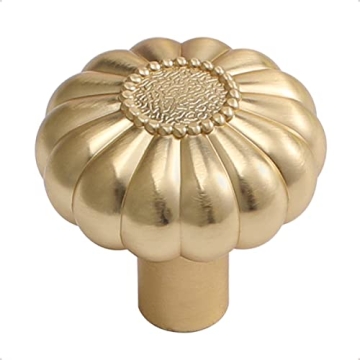 Elegant JIASENBAO Brushed Gold Cabinet Knobs, 5 Pack, Durable Brass Drawer Pulls for Stylish Home De...