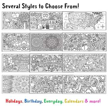 Tiny Expressions Race Car Coloring Tablecloth for Kids - Rolled, No Creases 30" x 72" Large Coloring Poster for Race Car-Themed Birthday Parties - Fun Racing Party Decorations for Boys
