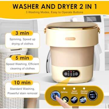 Portable Washing Machine with Spin Basket for Small Spaces
