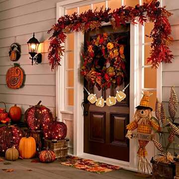 Wooden Pumpkin Fall Decorations for Home & Garden
