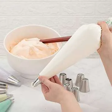 Restaurantware Pastry Tek 21 Inch Piping Bags 100 For Icing Pastry Bags - Disposable Food Grade Clear Plastic Decorating Bags Non Slip For Frosting Cupcakes Cakes And Pies