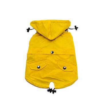 Ellie Dog Wear Zip Up Dog Raincoats with Reflective Buttons, Pockets, Rain/Water Resistant, Adjustab...