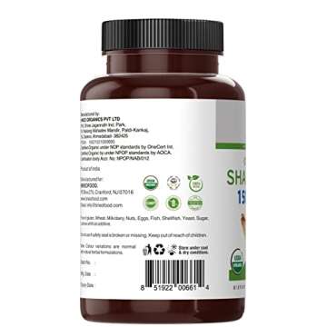 Brieofood Organic Shatavari 1500mg, 45 Servings, Vegetarian, Gluten Free, 90 Vegetarian Tablets