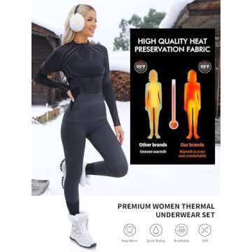 ATTRACO Womens Thermals Top and Bottom Set Warmers Underwear for Women Thermal Underwear for Women S...