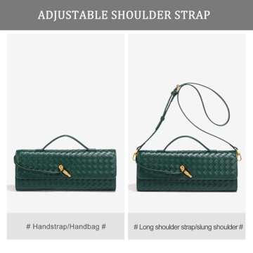 Trendy Handmade Woven Leather Crossbody Bag for Women, Women Underarm Shoulder Handbag, Evening Purse with Chain Strap, Black