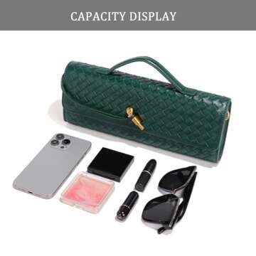 Trendy Handmade Woven Leather Crossbody Bag for Women, Women Underarm Shoulder Handbag, Evening Purse with Chain Strap, Black